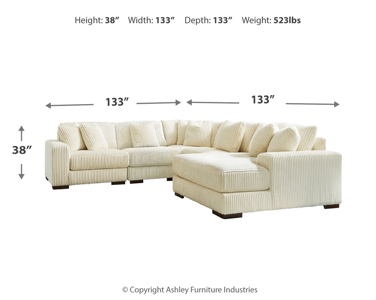 Lindyn Ivory 5-Piece Sectional with Ottoman from Ashley - Luna Furniture