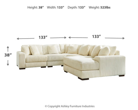 Lindyn Ivory 5-Piece Sectional with Ottoman from Ashley - Luna Furniture