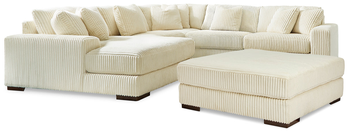 Lindyn Ivory 5-Piece Sectional with Ottoman from Ashley - Luna Furniture