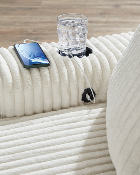 Lindyn Ivory Chaise from Ashley - Luna Furniture