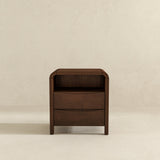 Lionel Mid Century Modern Solid Wood Nightstand 2-Drawer from Ashcroft Furniture - Luna Furniture