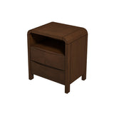 Lionel Mid Century Modern Solid Wood Nightstand 2-Drawer from Ashcroft Furniture - Luna Furniture