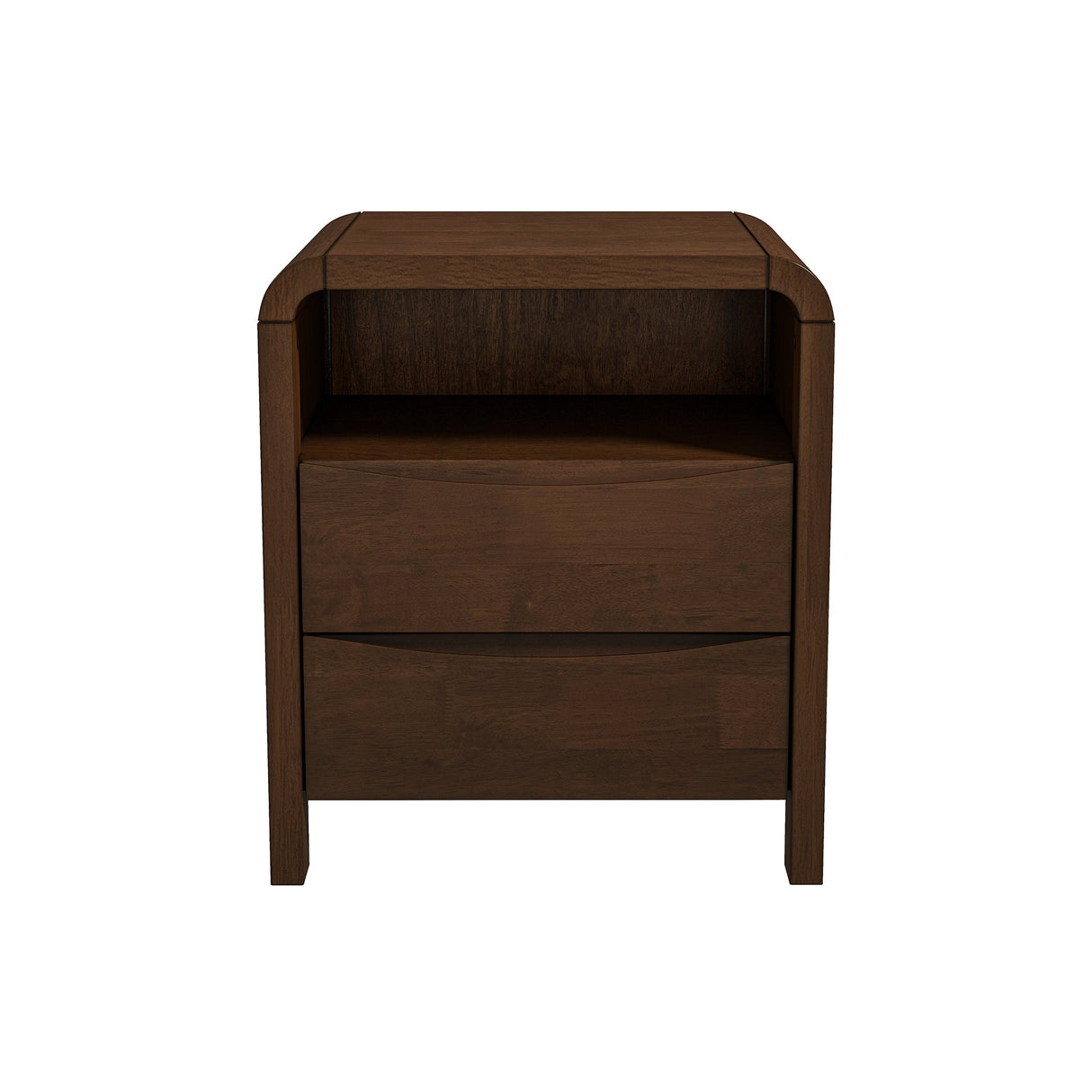 Lionel Mid Century Modern Solid Wood Nightstand 2-Drawer from Ashcroft Furniture - Luna Furniture