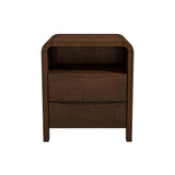 Lionel Mid Century Modern Solid Wood Nightstand 2-Drawer from Ashcroft Furniture - Luna Furniture