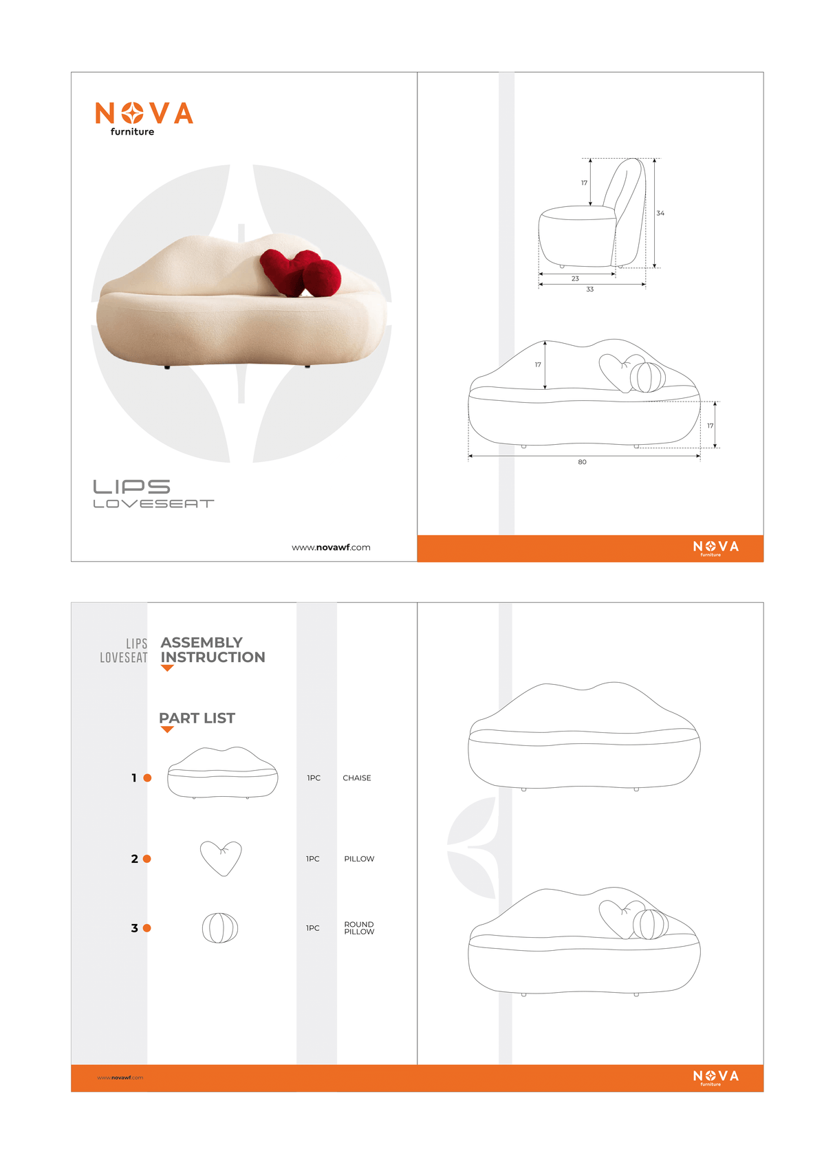 Lips Red Velvet Settee from Nova Furniture - Luna Furniture