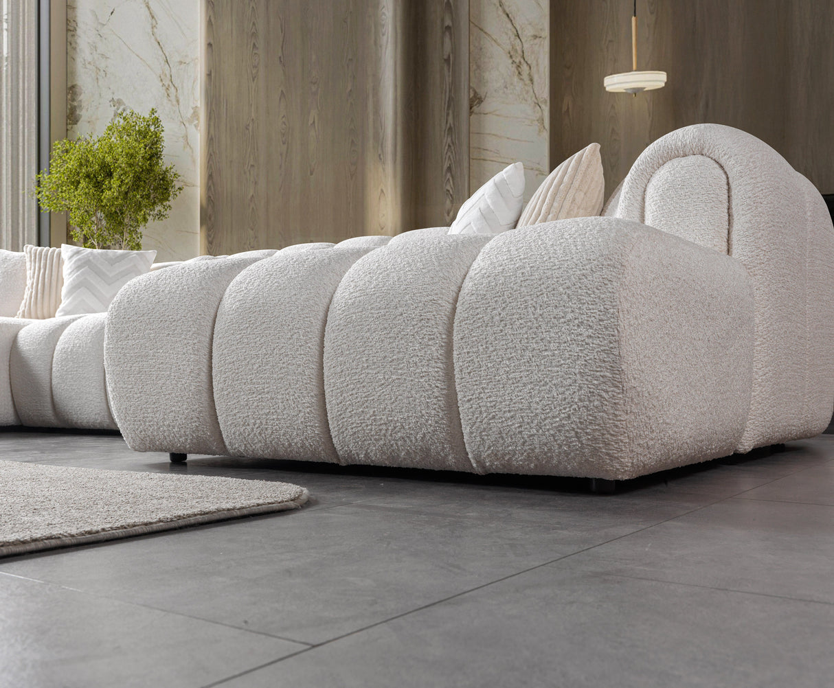 Lis Ivory Boucle Double Chaise 147" Sectional from Nova Furniture - Luna Furniture