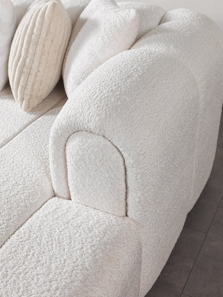 Lis Ivory Boucle Double Chaise 147" Sectional from Nova Furniture - Luna Furniture