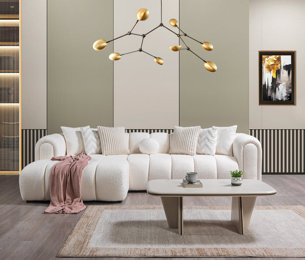Lis Ivory Boucle LAF Sectional