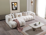 Lis Ivory Boucle LAF Sectional from Nova Furniture - Luna Furniture