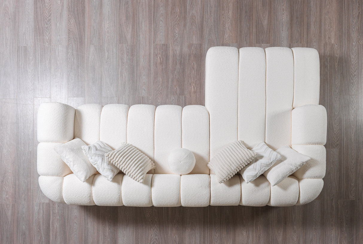 Lis Ivory Boucle LAF Sectional from Nova Furniture - Luna Furniture