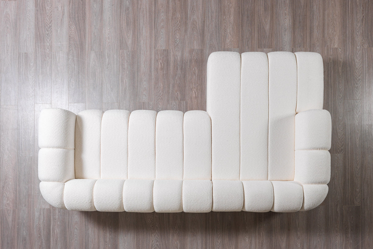 Lis Ivory Boucle LAF Sectional from Nova Furniture - Luna Furniture