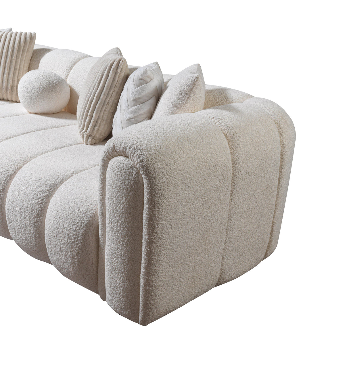 Lis Ivory Boucle LAF Sectional from Nova Furniture - Luna Furniture