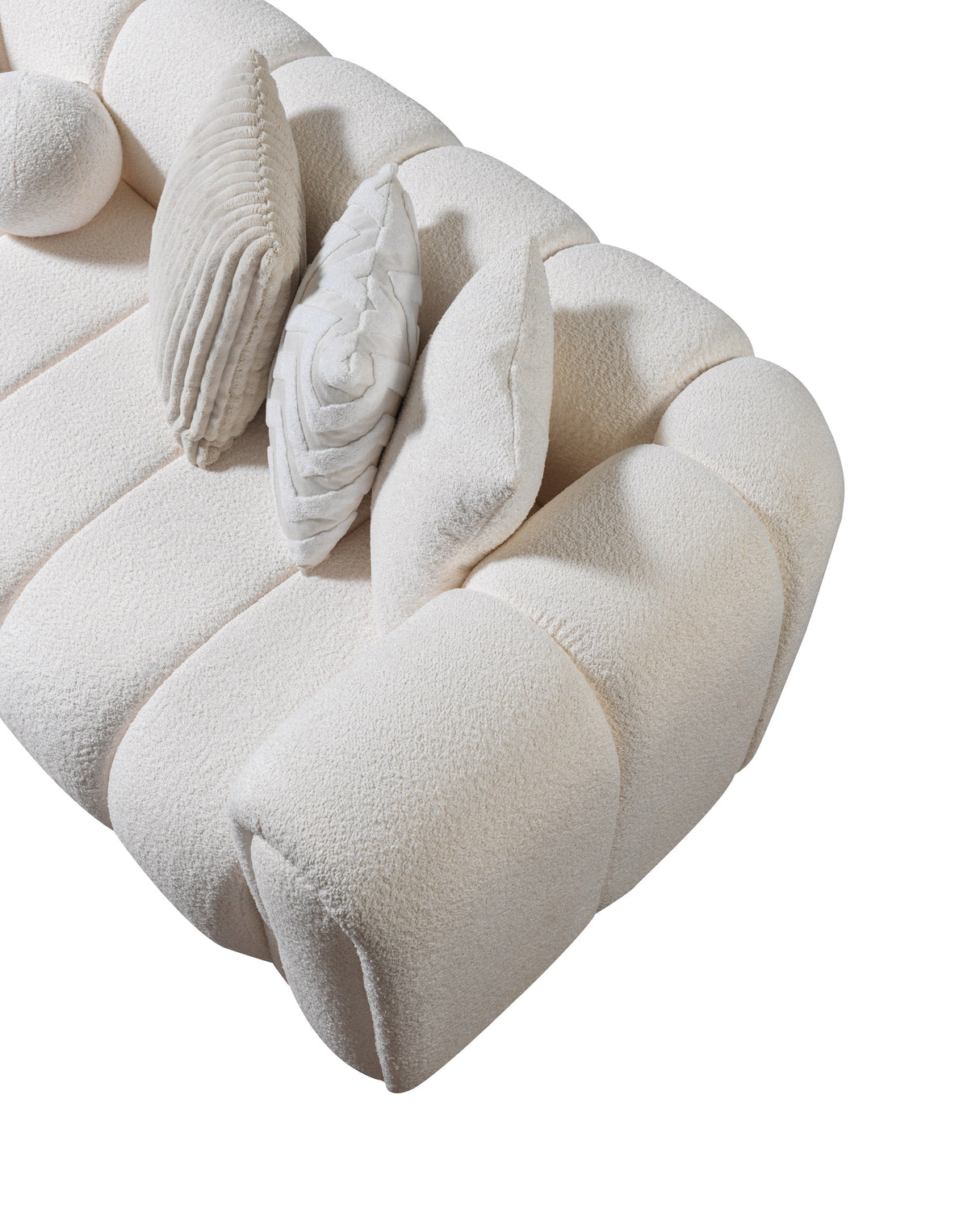 Lis Ivory Boucle LAF Sectional from Nova Furniture - Luna Furniture