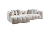 Lis Ivory Boucle LAF Sectional from Nova Furniture - Luna Furniture
