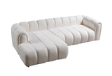 Lis Ivory Boucle LAF Sectional from Nova Furniture - Luna Furniture
