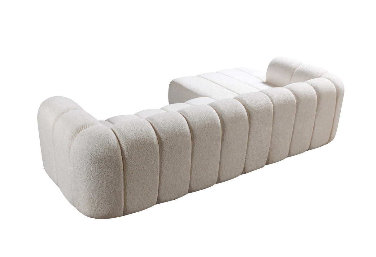 Lis Ivory Boucle LAF Sectional from Nova Furniture - Luna Furniture