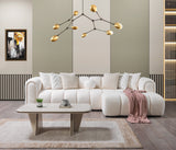 Lis Ivory Boucle RAF Sectional from Nova Furniture - Luna Furniture