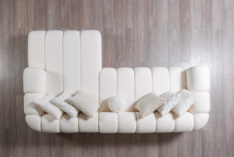 Lis Ivory Boucle RAF Sectional from Nova Furniture - Luna Furniture