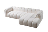 Lis Ivory Boucle RAF Sectional from Nova Furniture - Luna Furniture
