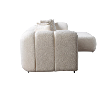 Lis Ivory Boucle RAF Sectional from Nova Furniture - Luna Furniture