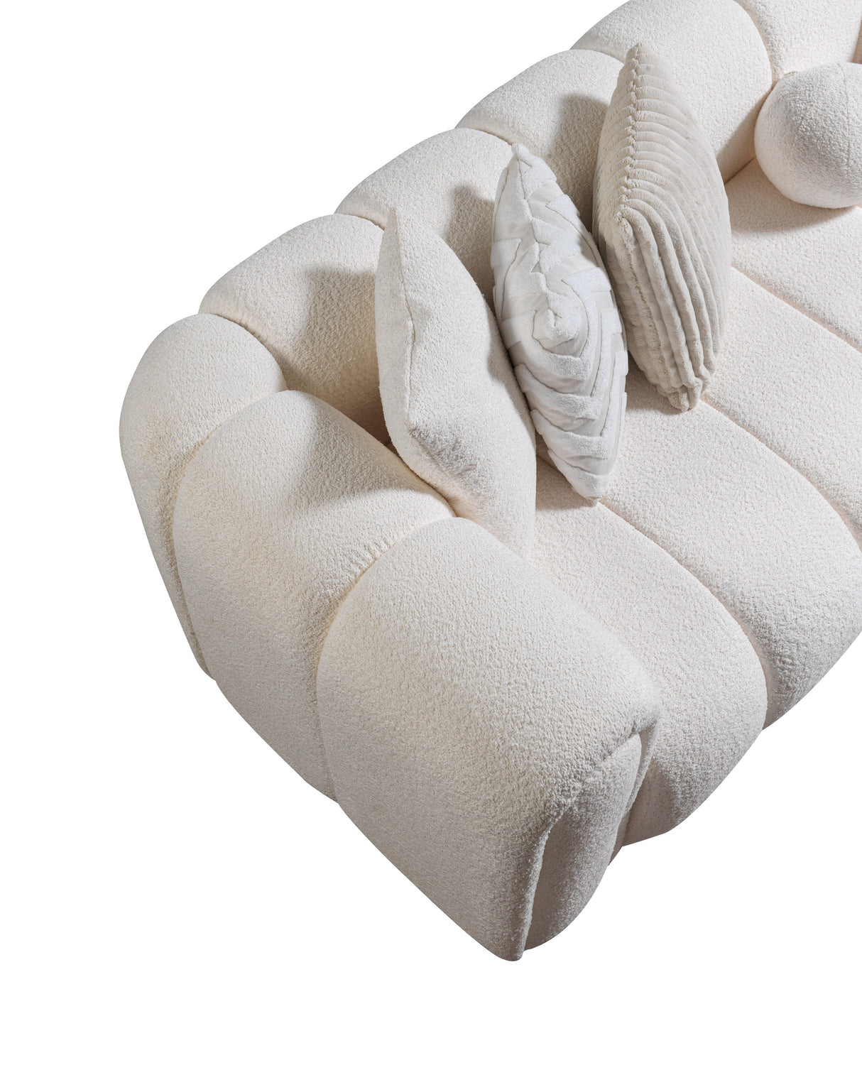 Lis Ivory Boucle RAF Sectional from Nova Furniture - Luna Furniture