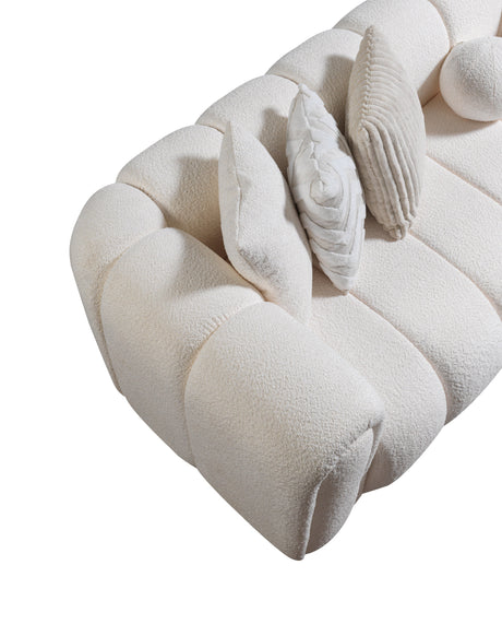 Lis Ivory Boucle RAF Sectional from Nova Furniture - Luna Furniture