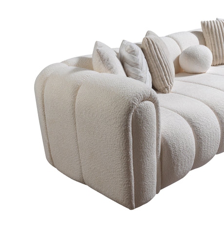 Lis Ivory Boucle RAF Sectional from Nova Furniture - Luna Furniture