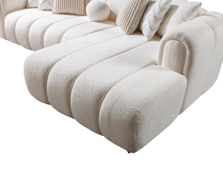 Lis Ivory Boucle RAF Sectional from Nova Furniture - Luna Furniture