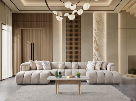 Lis Sand Boucle Double Chaise 147" Sectional from Nova Furniture - Luna Furniture