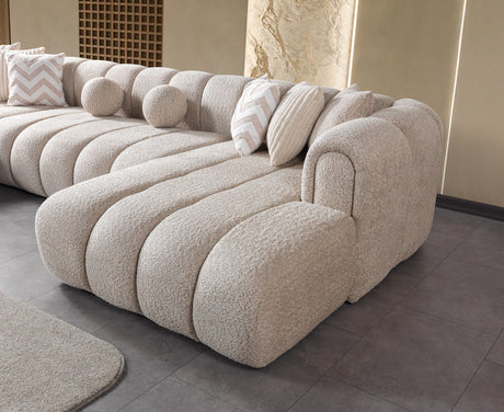 Lis Sand Boucle Double Chaise 147" Sectional from Nova Furniture - Luna Furniture
