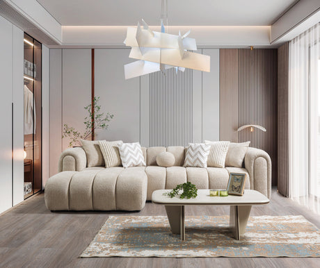 Lis Sand Boucle LAF 115" Sectional from Nova Furniture - Luna Furniture