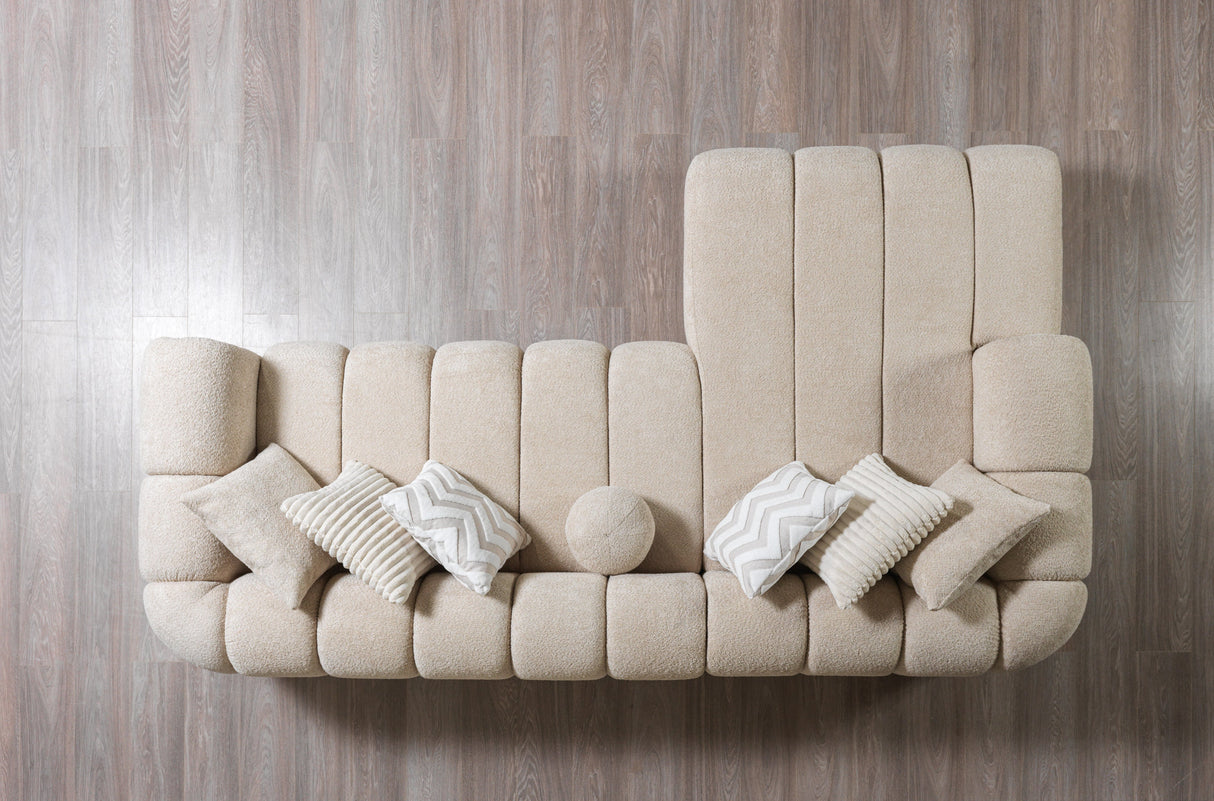 Lis Sand Boucle LAF 115" Sectional from Nova Furniture - Luna Furniture