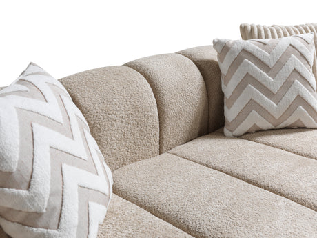 Lis Sand Boucle LAF 115" Sectional from Nova Furniture - Luna Furniture