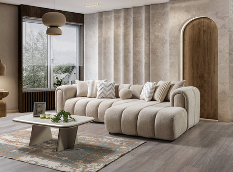 Lis Sand Boucle RAF Sectional from Nova Furniture - Luna Furniture