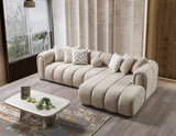 Lis Sand Boucle RAF Sectional from Nova Furniture - Luna Furniture