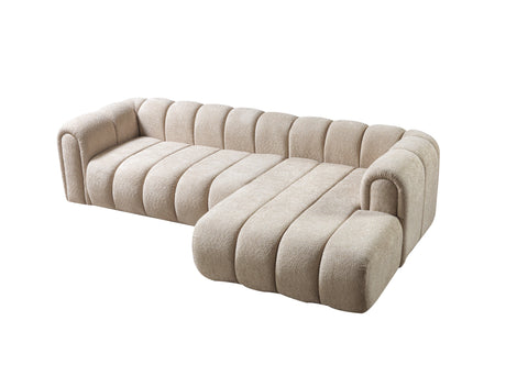 Lis Sand Boucle RAF Sectional from Nova Furniture - Luna Furniture