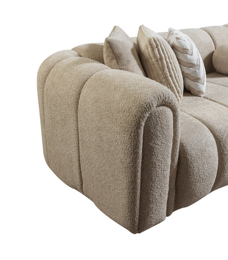 Lis Sand Boucle RAF Sectional from Nova Furniture - Luna Furniture