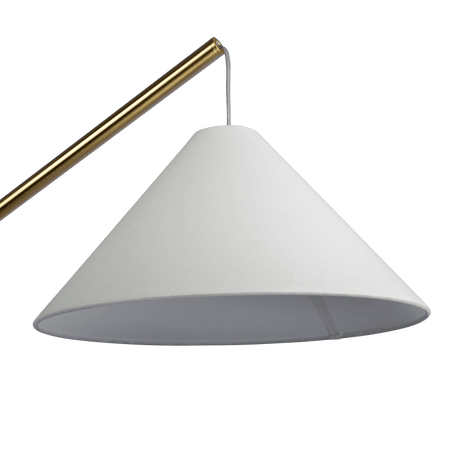 Lisbon Black Floor Lamp with On/Off Switch Coned Base Hanging White Fabric Shade from Midinmod - Luna Furniture