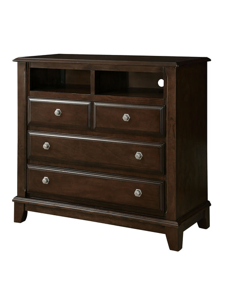 Litchville Brown Cherry Media Chest from Furniture of America - Luna Furniture