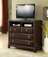 Litchville Brown Cherry Media Chest from Furniture of America - Luna Furniture
