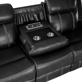Littleton Black Double Reclining Sofa from Homelegance - Luna Furniture