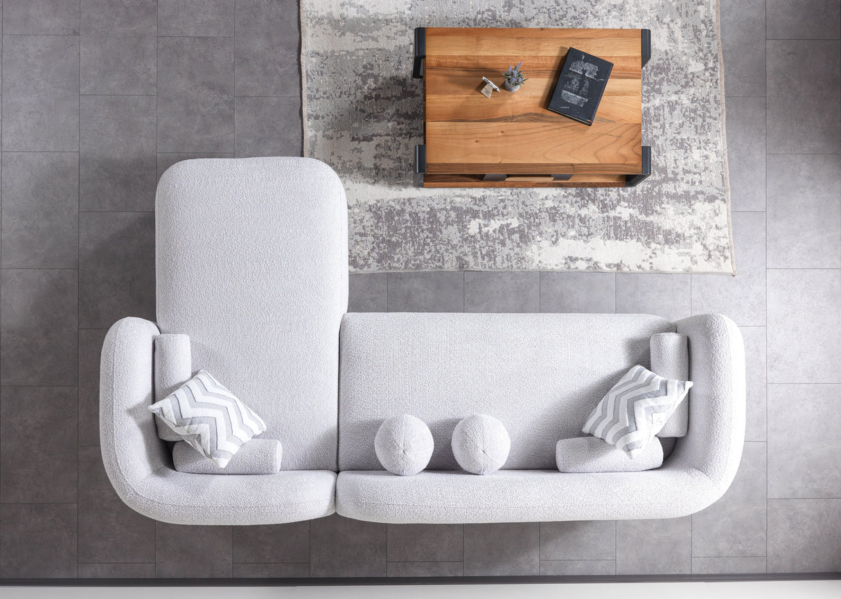 Liva Gray Boucle RAF 110" Sectional from Nova Furniture - Luna Furniture