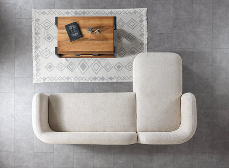 Liva Sand Boucle LAF 110" Sectional from Nova Furniture - Luna Furniture