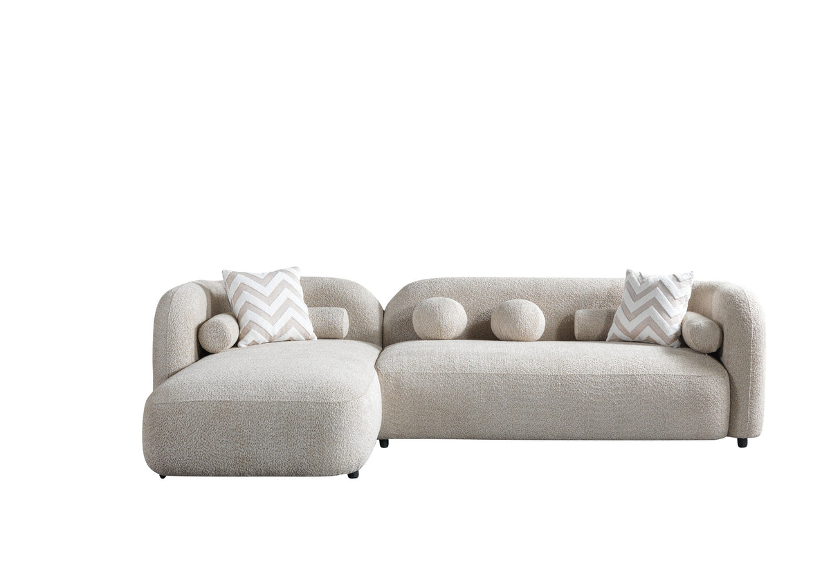 Liva Sand Boucle LAF 110" Sectional from Nova Furniture - Luna Furniture