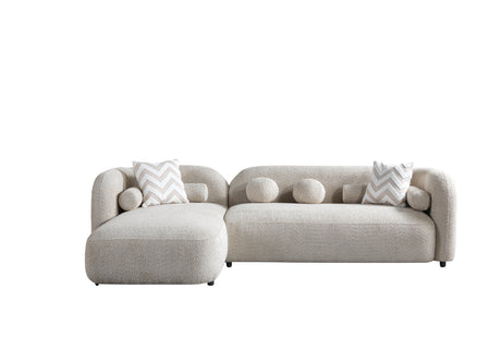 Liva Sand Boucle LAF 110" Sectional from Nova Furniture - Luna Furniture