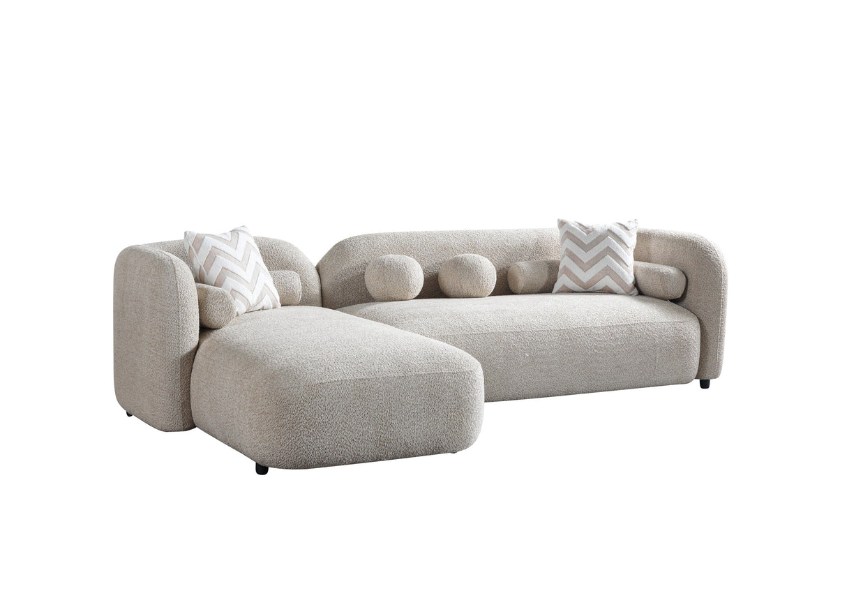 Liva Sand Boucle LAF 110" Sectional from Nova Furniture - Luna Furniture