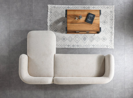 Liva Sand Boucle RAF 110" Sectional from Nova Furniture - Luna Furniture