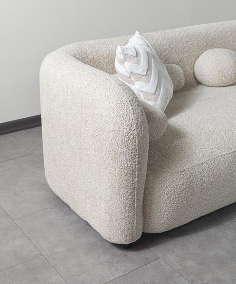 Liva Sand Boucle RAF 110" Sectional from Nova Furniture - Luna Furniture