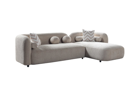 Liva Sand Boucle RAF 110" Sectional from Nova Furniture - Luna Furniture