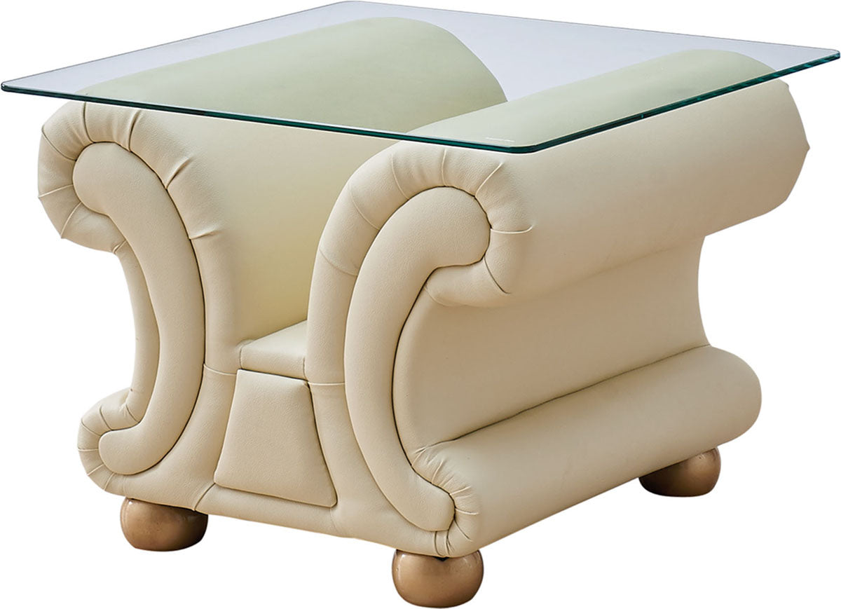 Apolo Ivory Italian Leather Sofa from ESF Furniture - Luna Furniture